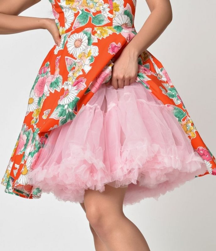 Hell Bunny Underskjørt Langt 50-talls Rosa Bubblegum