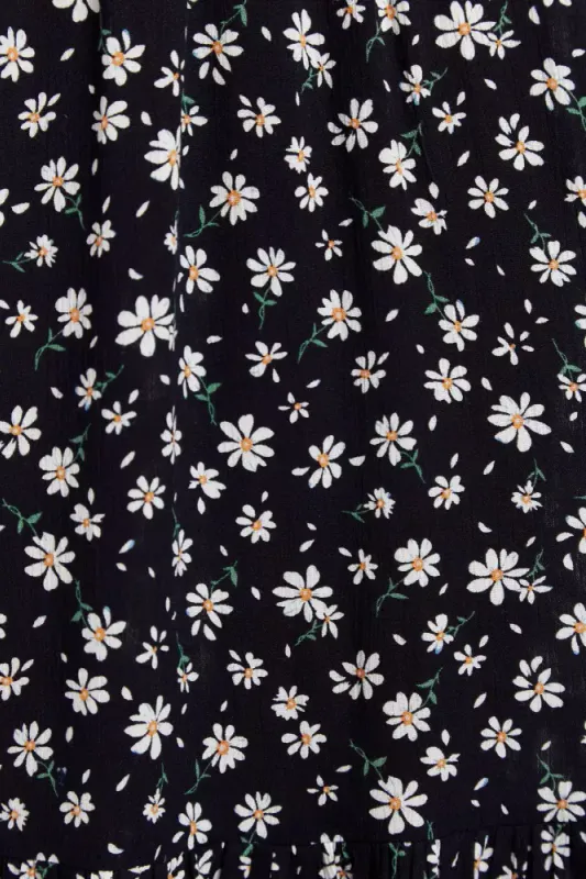 Louche midikjole Loe, daisy drop, Marineblå